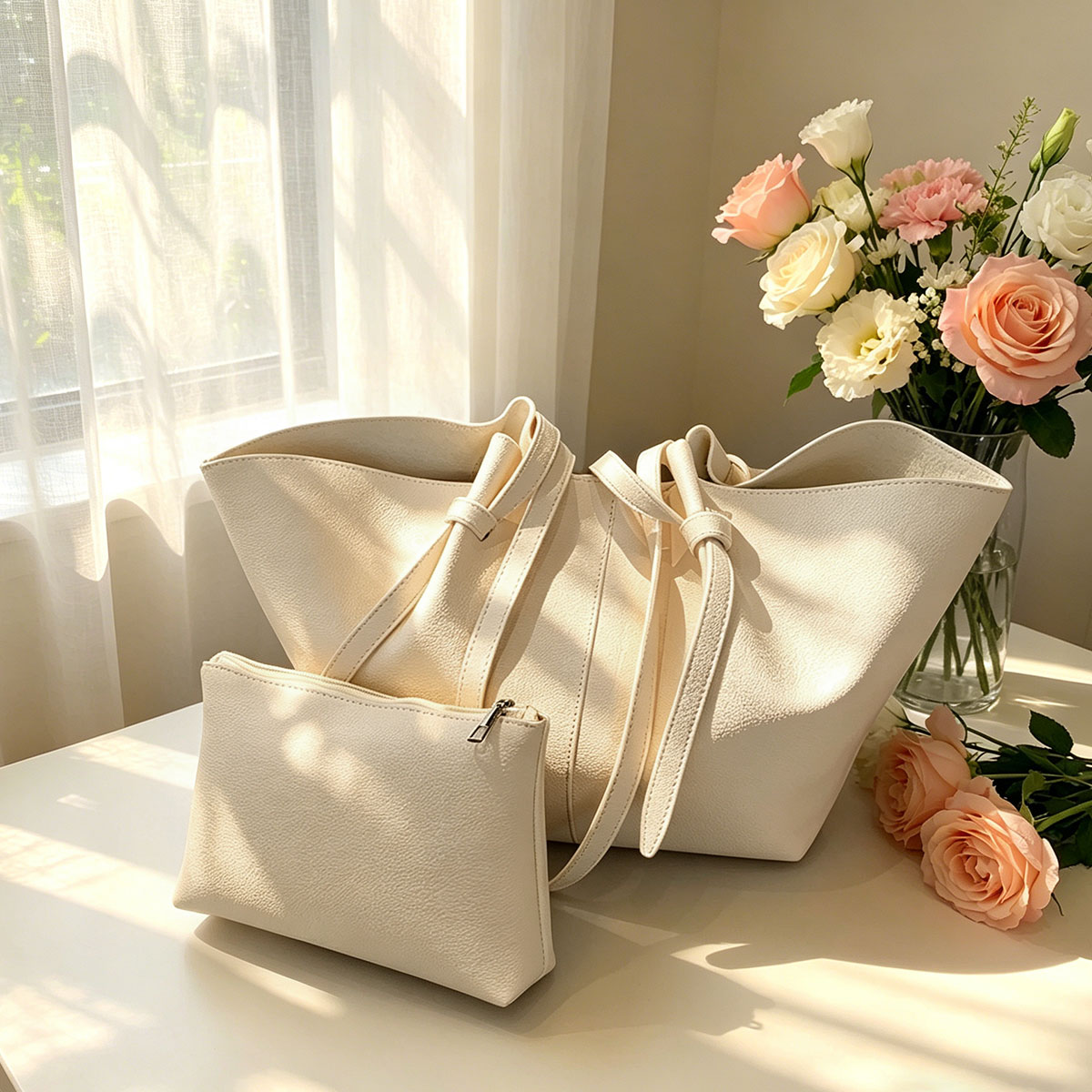 Women Bags Mk - Bolsa Tote Minimalista Moderna de Grande