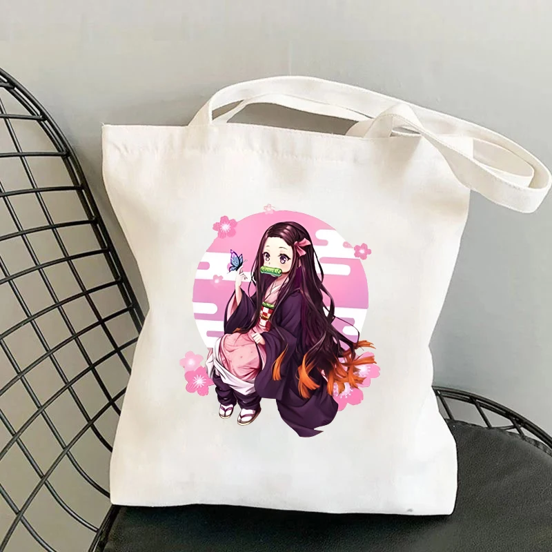 Women Bags White - Quente anime kamado nezuko impressão bolsa