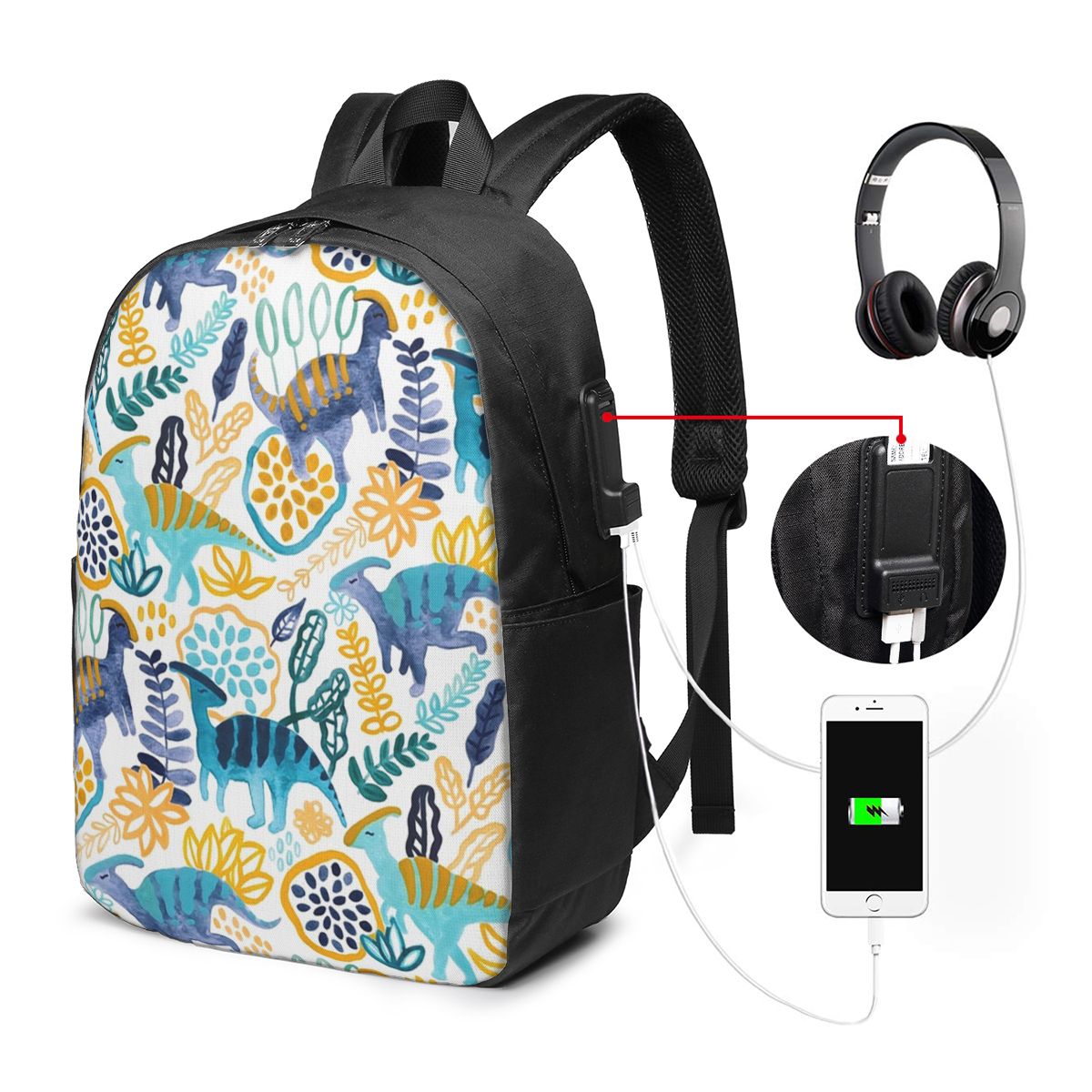 Women'S Bags Travel - Mochila Gouache Parasaurolophuses para viagem, bolsa