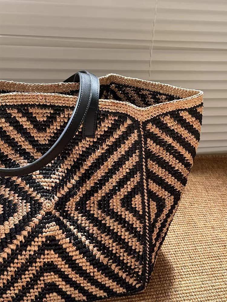 Bolsa tote grande de ráfia fei - Women'S Raffia Bags avaliação e preço