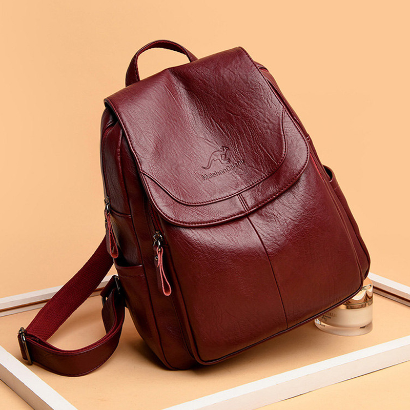 Mochila Vintage de Couro Macio - Women Bags White avaliação e preço