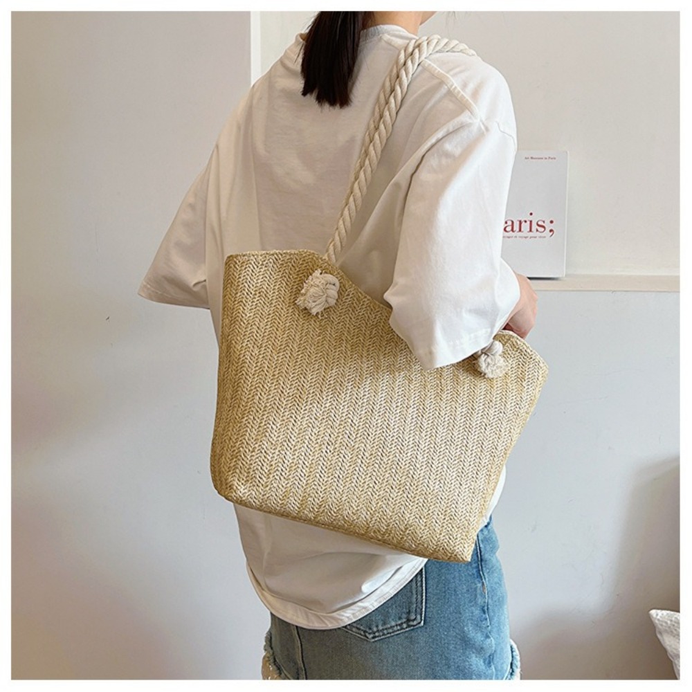 Nova Bolsa de Praia de Verão G - Women'S Raffia Bags avaliação e preço